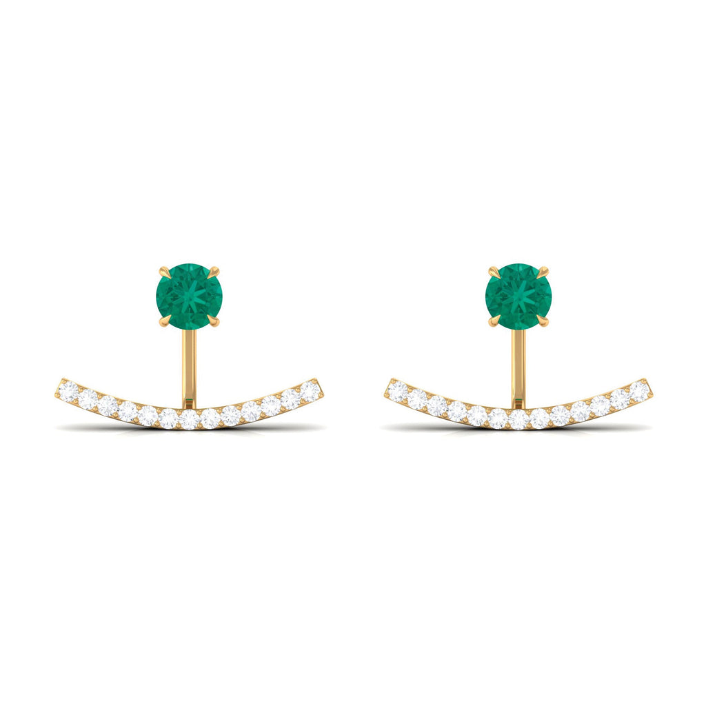 0.9 Carat Classic Emerald and Diamond Jacket Earrings