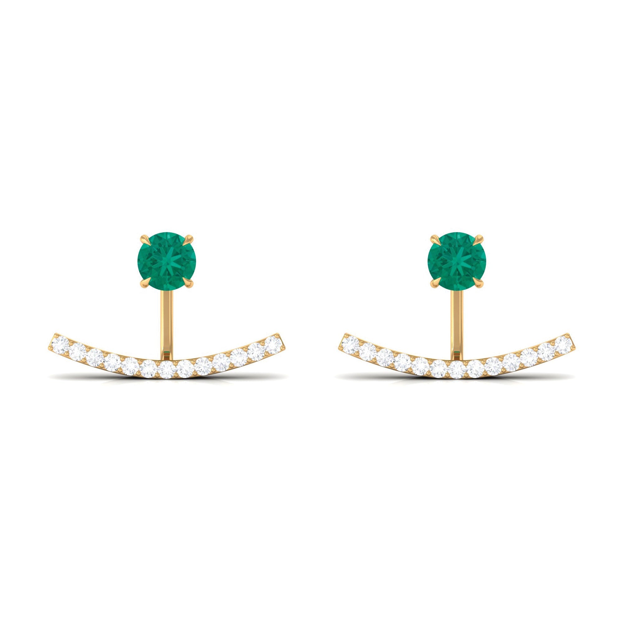 0.9 Carat Classic Emerald and Diamond Jacket Earrings