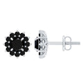 Lab Grown Black Diamond Statement Flower Earrings