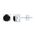 5MM Round Lab Created Black Diamond Cat Stud Earrings