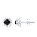 0.4 Carat Solitaire Black Onyx Floral Stud Earrings