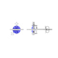 Real Tanzanite and Diamond Celestial Stud Earrings