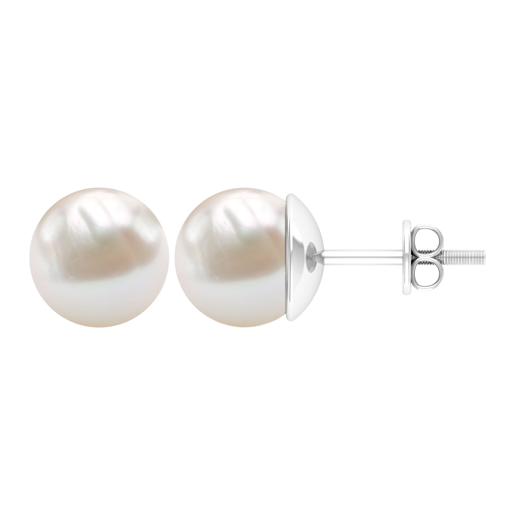 14.9 Carat Solitaire Pearl Stud Earrings with Screw Backs