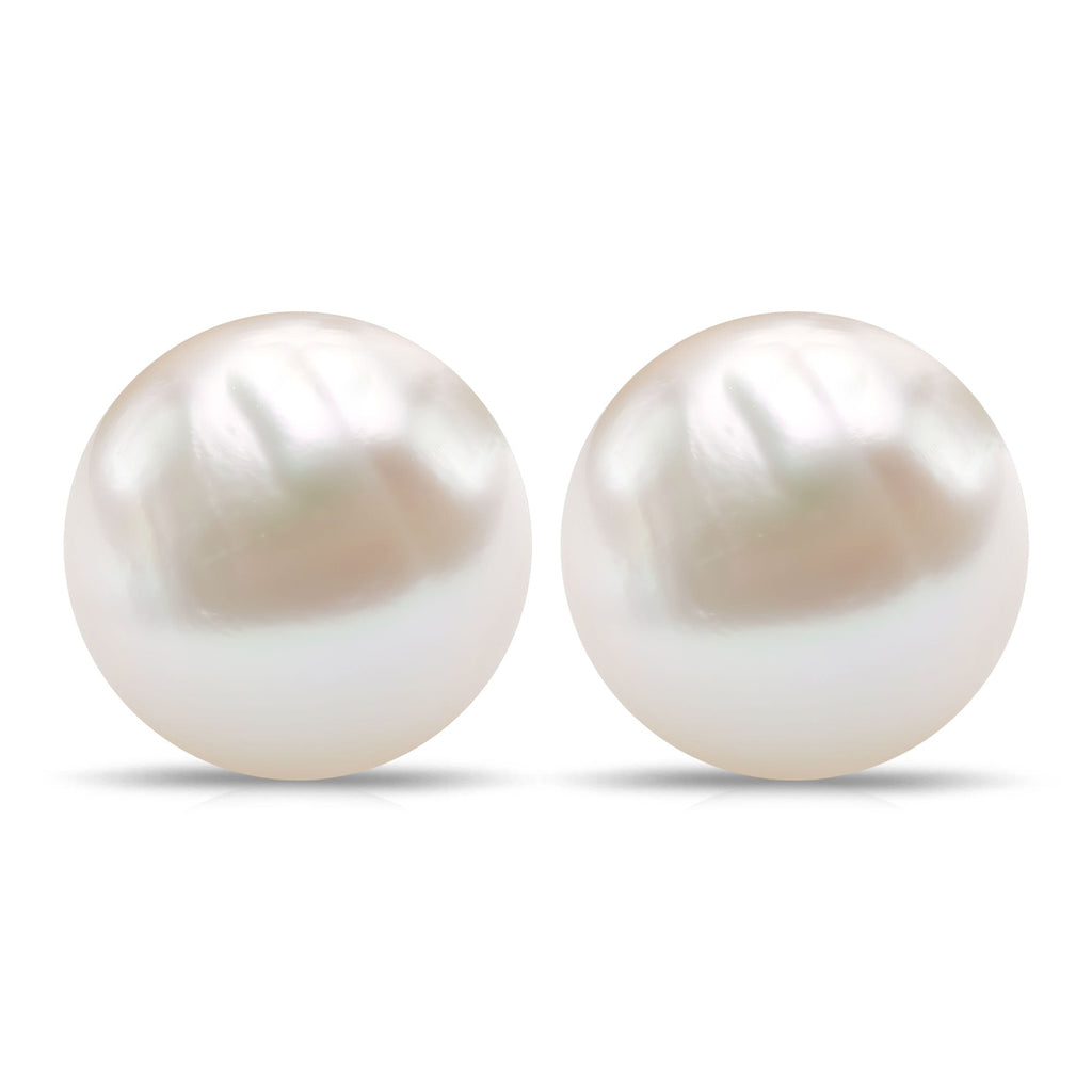 14.9 Carat Solitaire Pearl Stud Earrings with Screw Backs