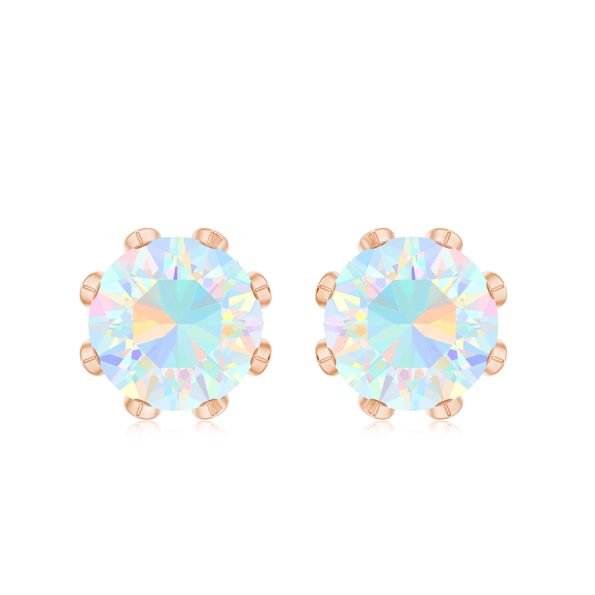 Certified Genuine Ethiopian Opal Flower Earrings with Diamond