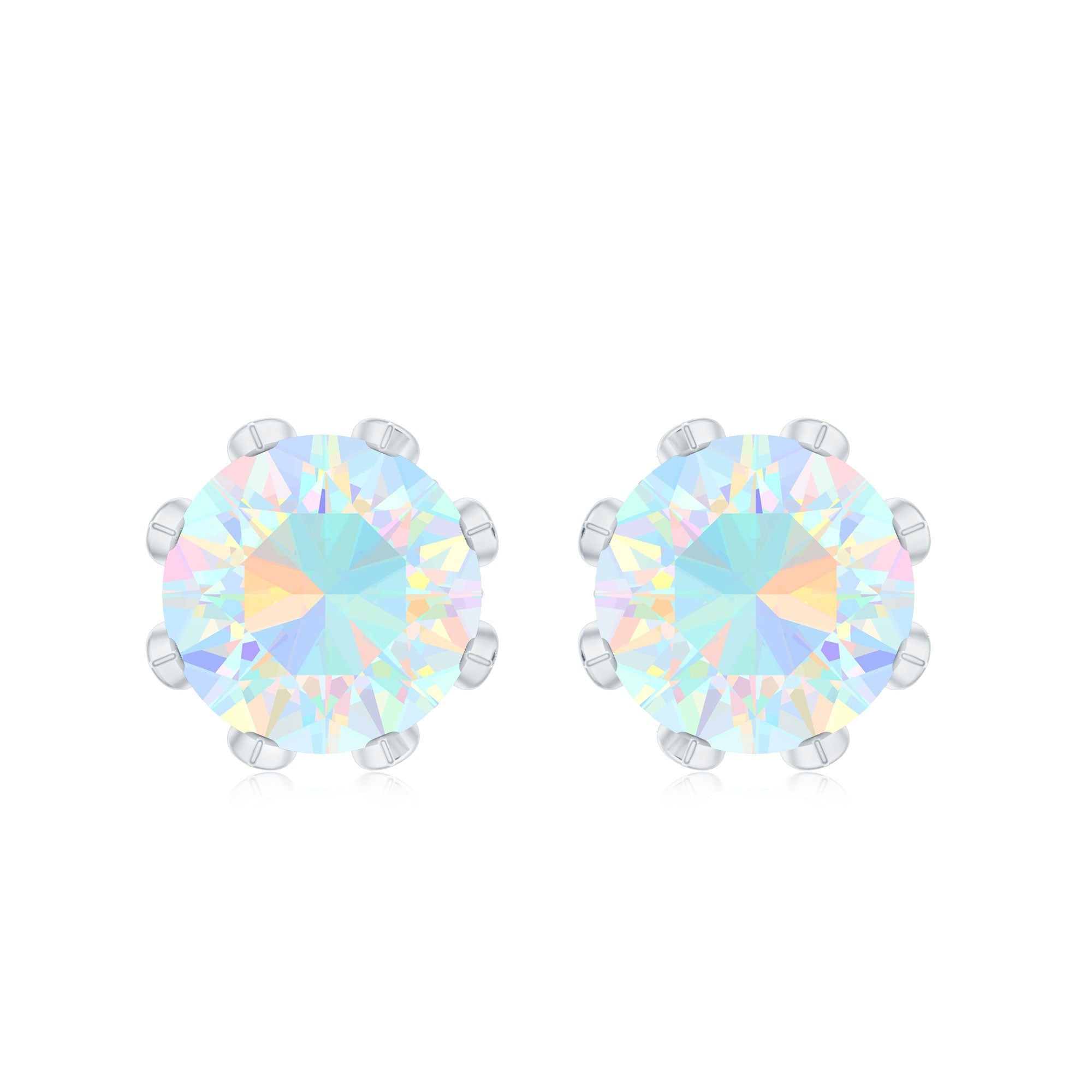 Certified Genuine Ethiopian Opal Flower Earrings with Diamond