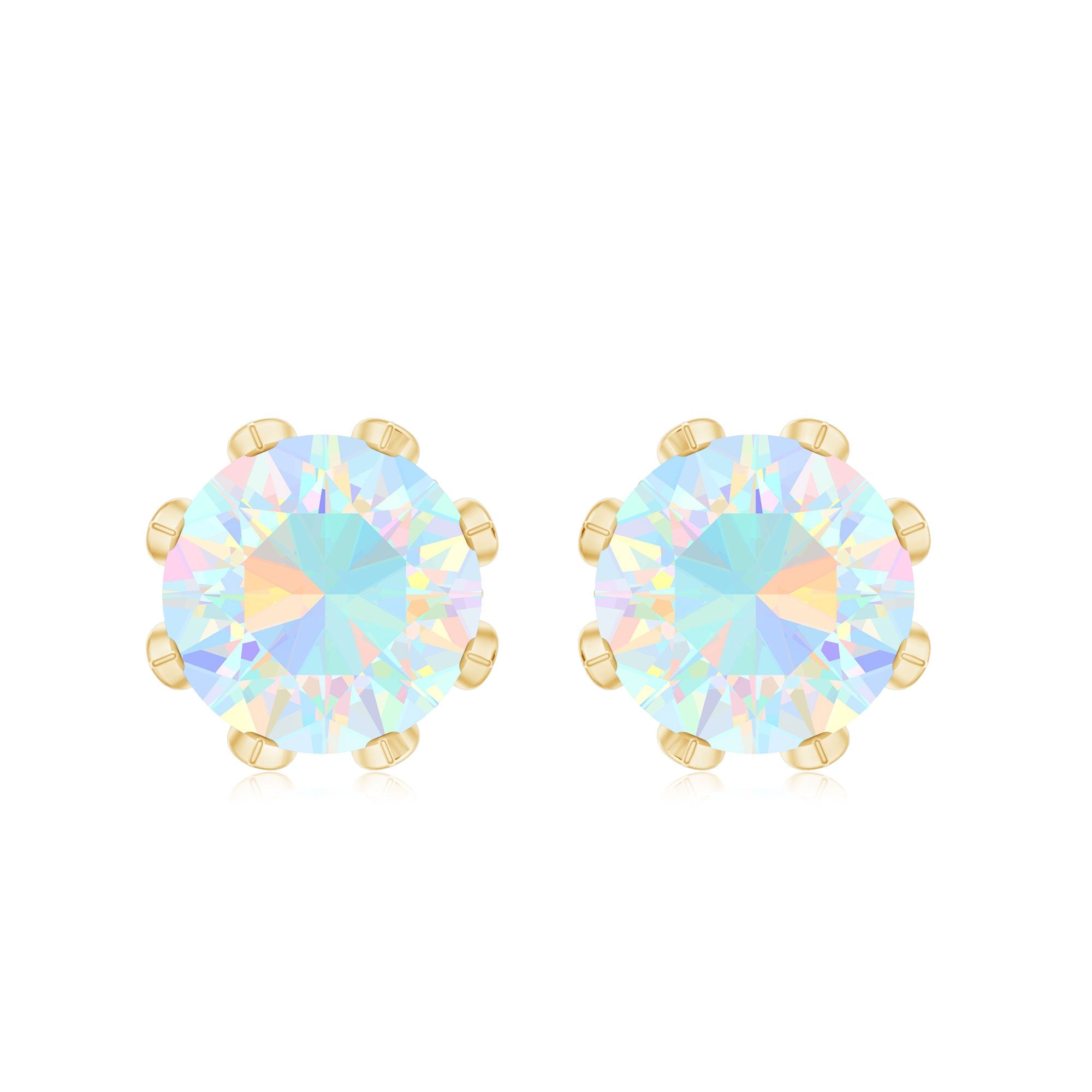 Certified Genuine Ethiopian Opal Flower Earrings with Diamond