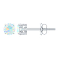 0.5 Carat Ethiopian Opal Solitaire Stud Earrings in 4 Prong Setting
