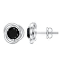 Solitaire Lab Created Black Diamond Swirl Stud Earrings