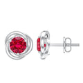 Lab Created Ruby Swirl Stud Earrings with Screw Back