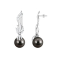 Designer 16 Carat Tahitian Pearl Dangle Earrings with Diamond
