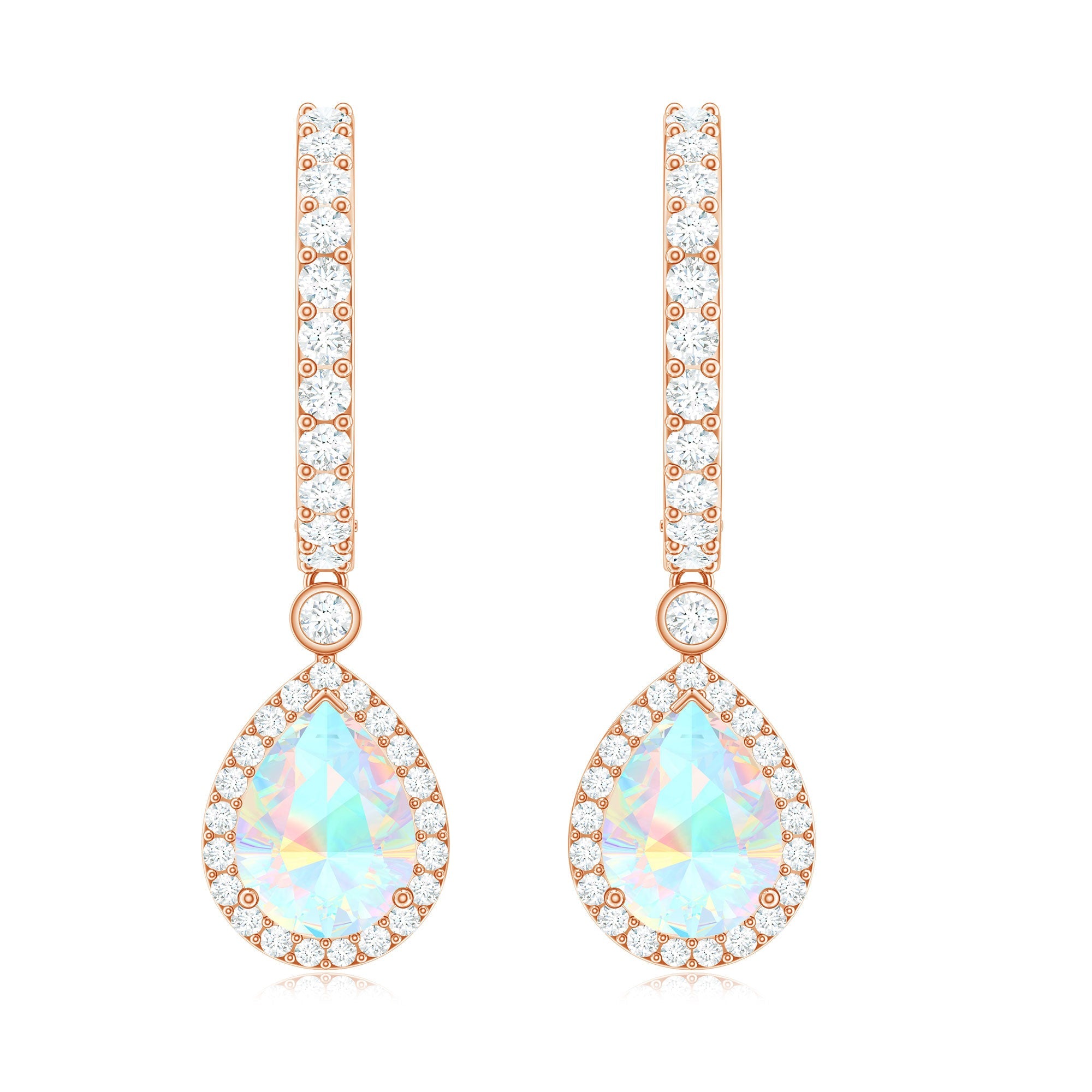 Real 1.4 Carat Ethiopian Opal Teardrop Hoop Earrings with Certificate