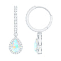 Real 1.4 Carat Ethiopian Opal Teardrop Hoop Earrings with Certificate
