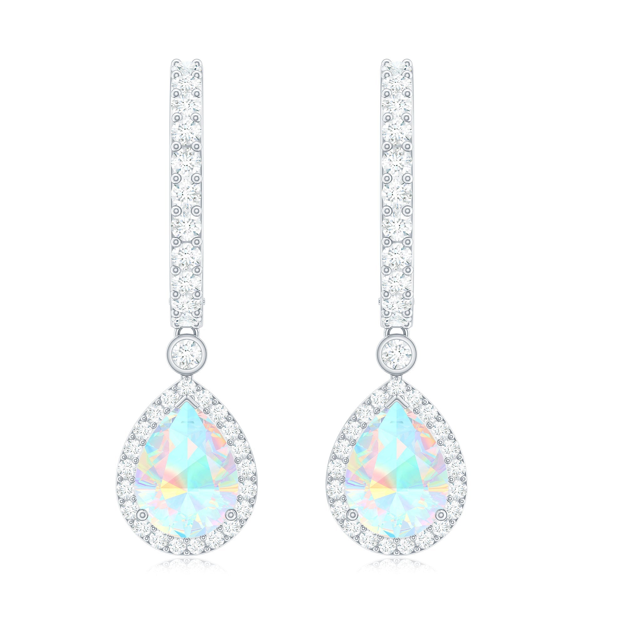 Real 1.4 Carat Ethiopian Opal Teardrop Hoop Earrings with Certificate