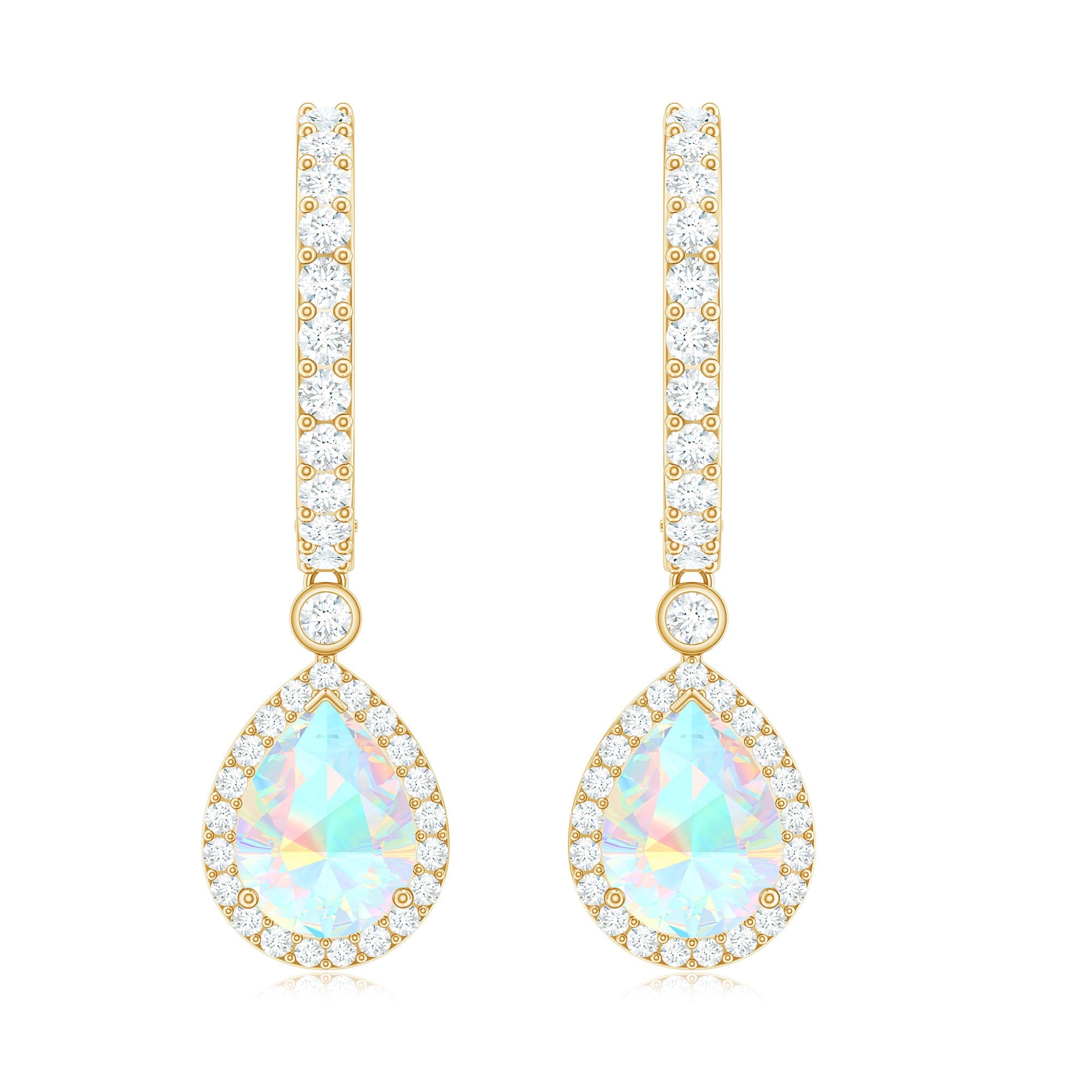 Real 1.4 Carat Ethiopian Opal Teardrop Hoop Earrings with Certificate