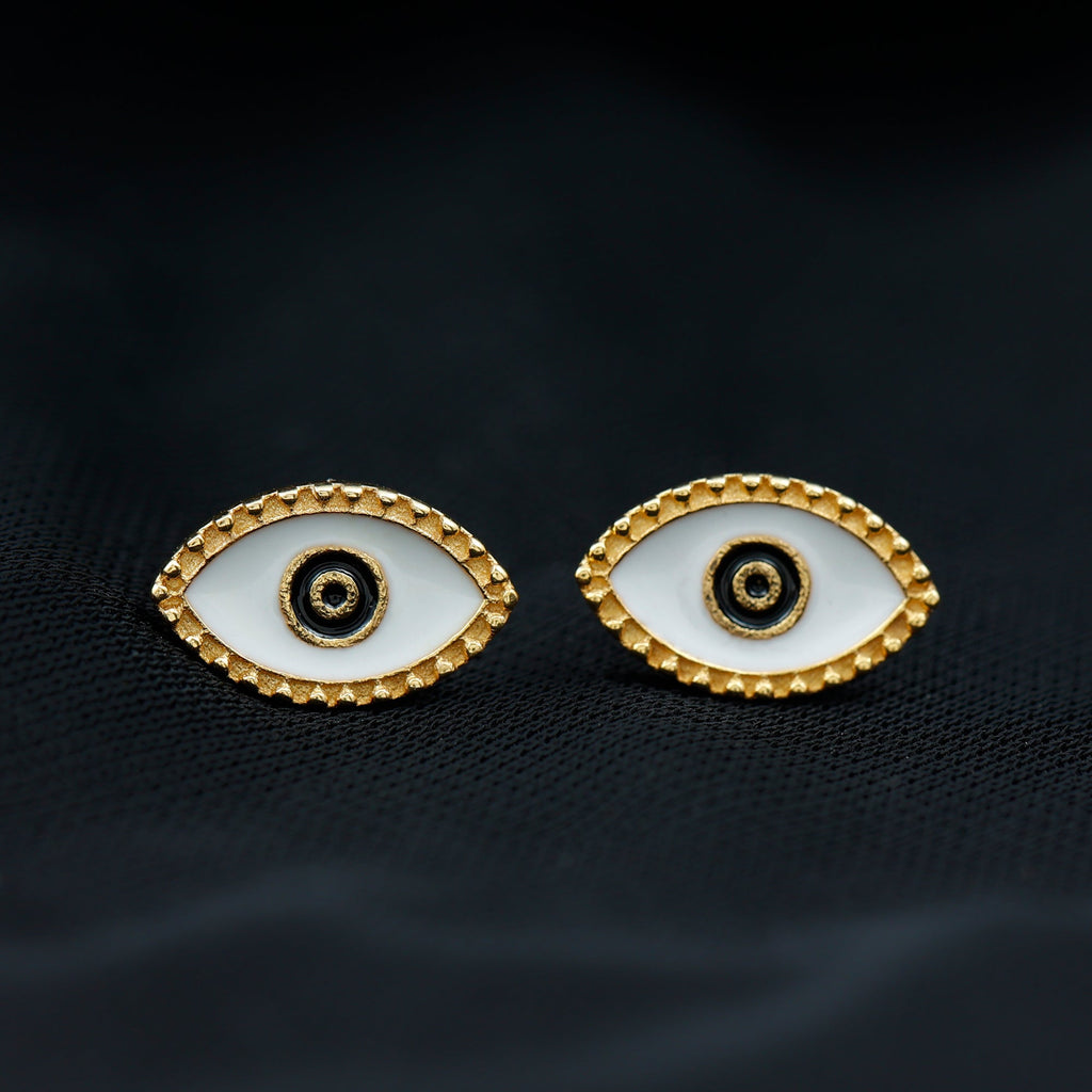 Enamel Evil Eye Stud Earrings for Women