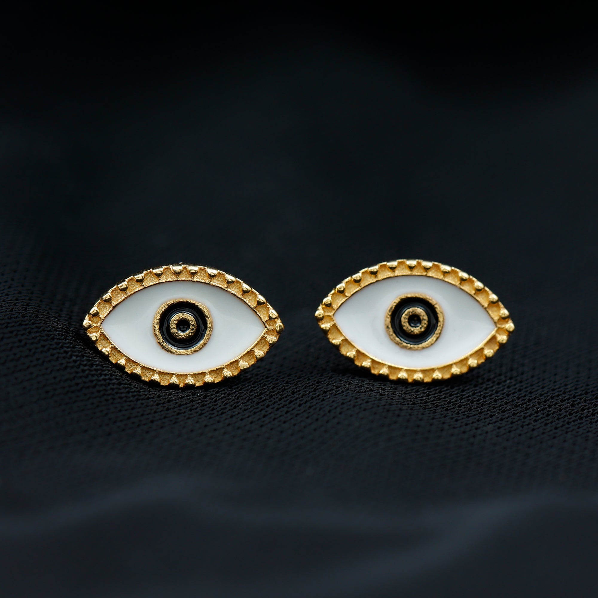 Enamel Evil Eye Stud Earrings for Women