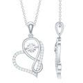 Womens Moissanite Infinity Heart Pendant Necklace With Chain