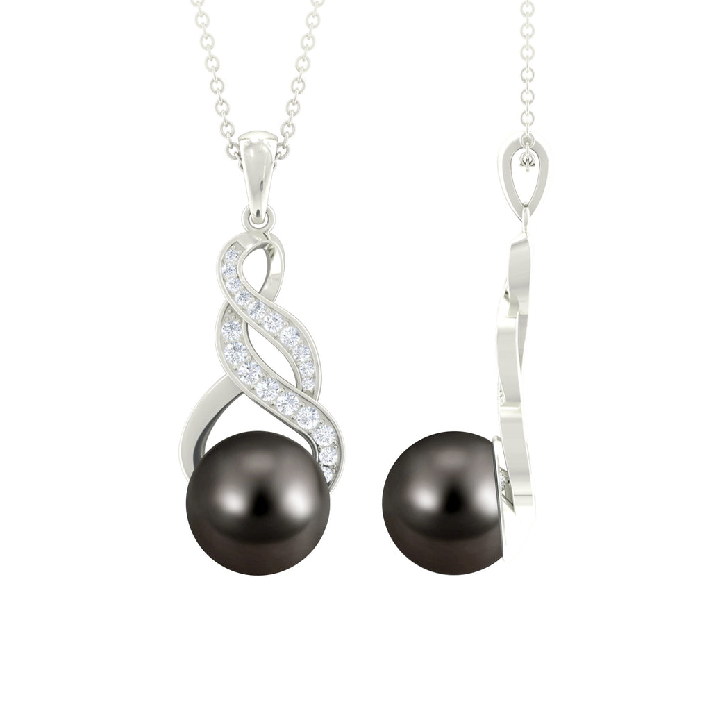 8 Carat Tahitian Pearl and Diamond Designer Pendant