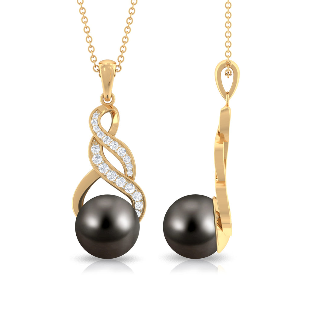 8 Carat Tahitian Pearl and Diamond Designer Pendant