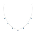 Real London Blue Topaz Station Necklace in Bezel Setting