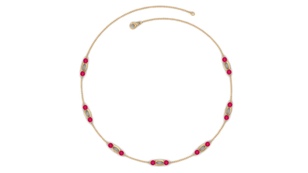 Lab Created Ruby Contemporary Station Chain Necklace
