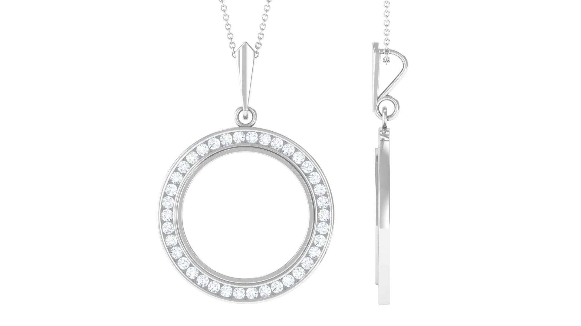 Certified Moissanite Eternity Pendant Necklace for Women