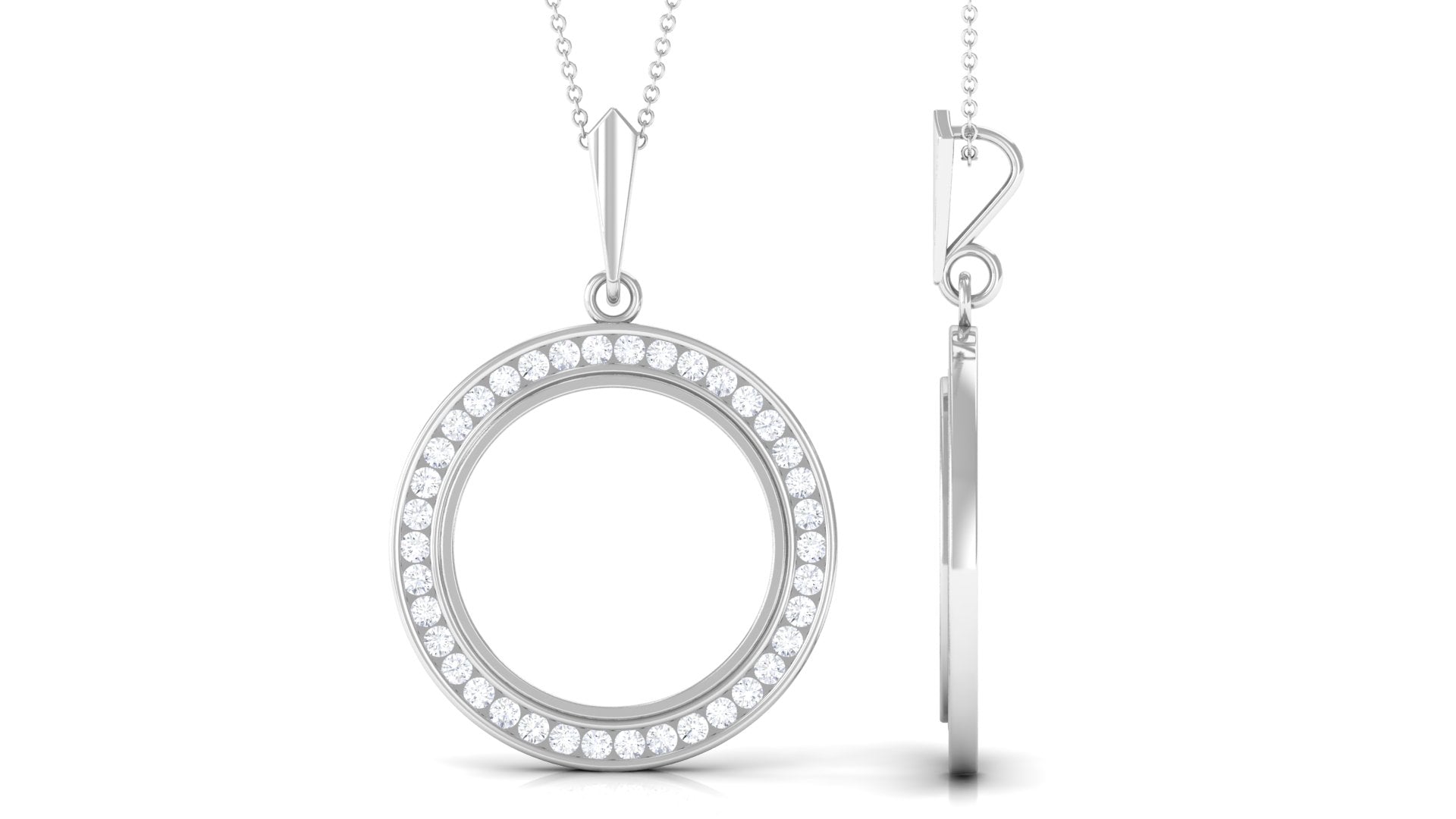 Certified Moissanite Eternity Pendant Necklace for Women