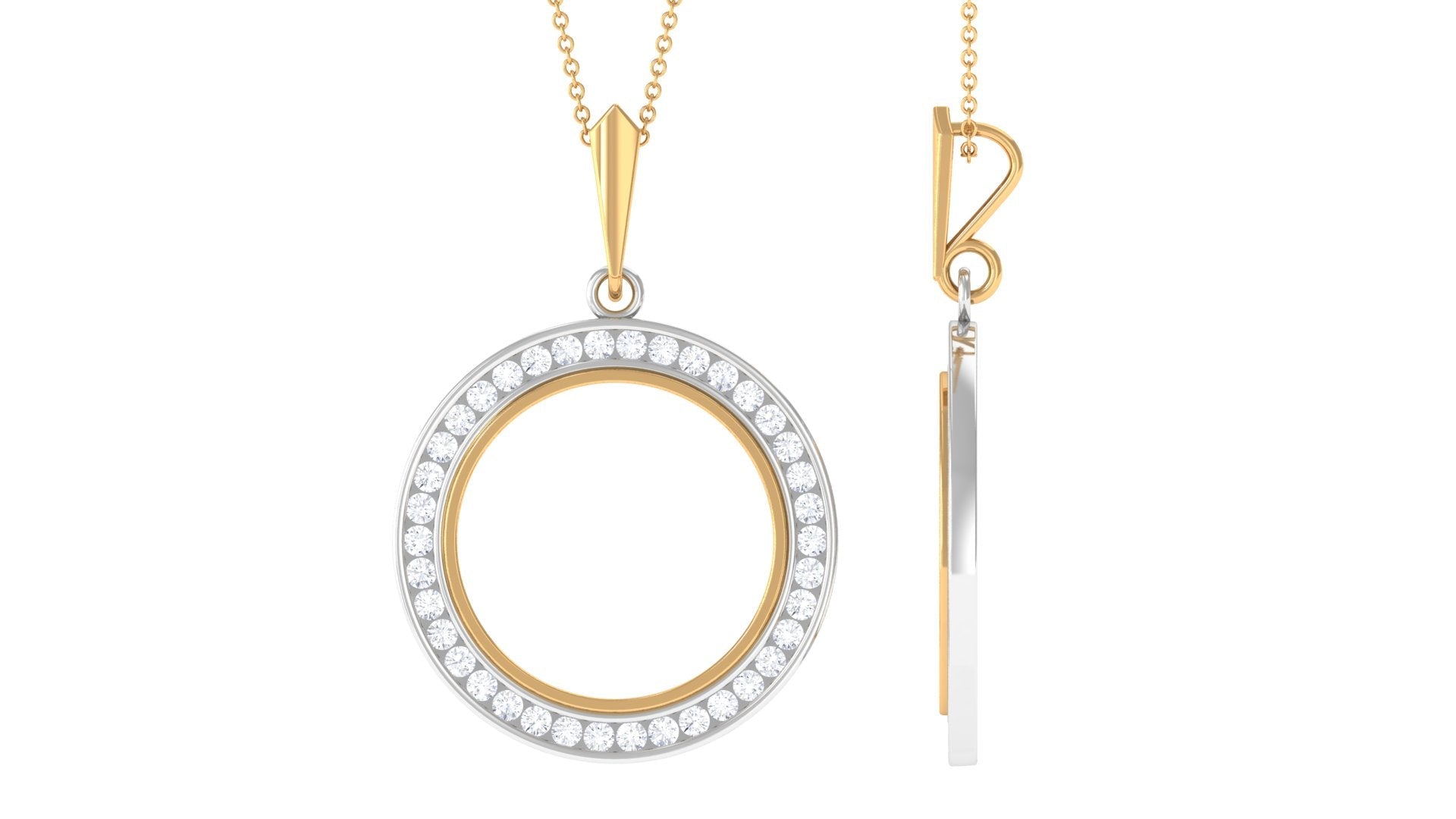 Certified Moissanite Eternity Pendant Necklace for Women