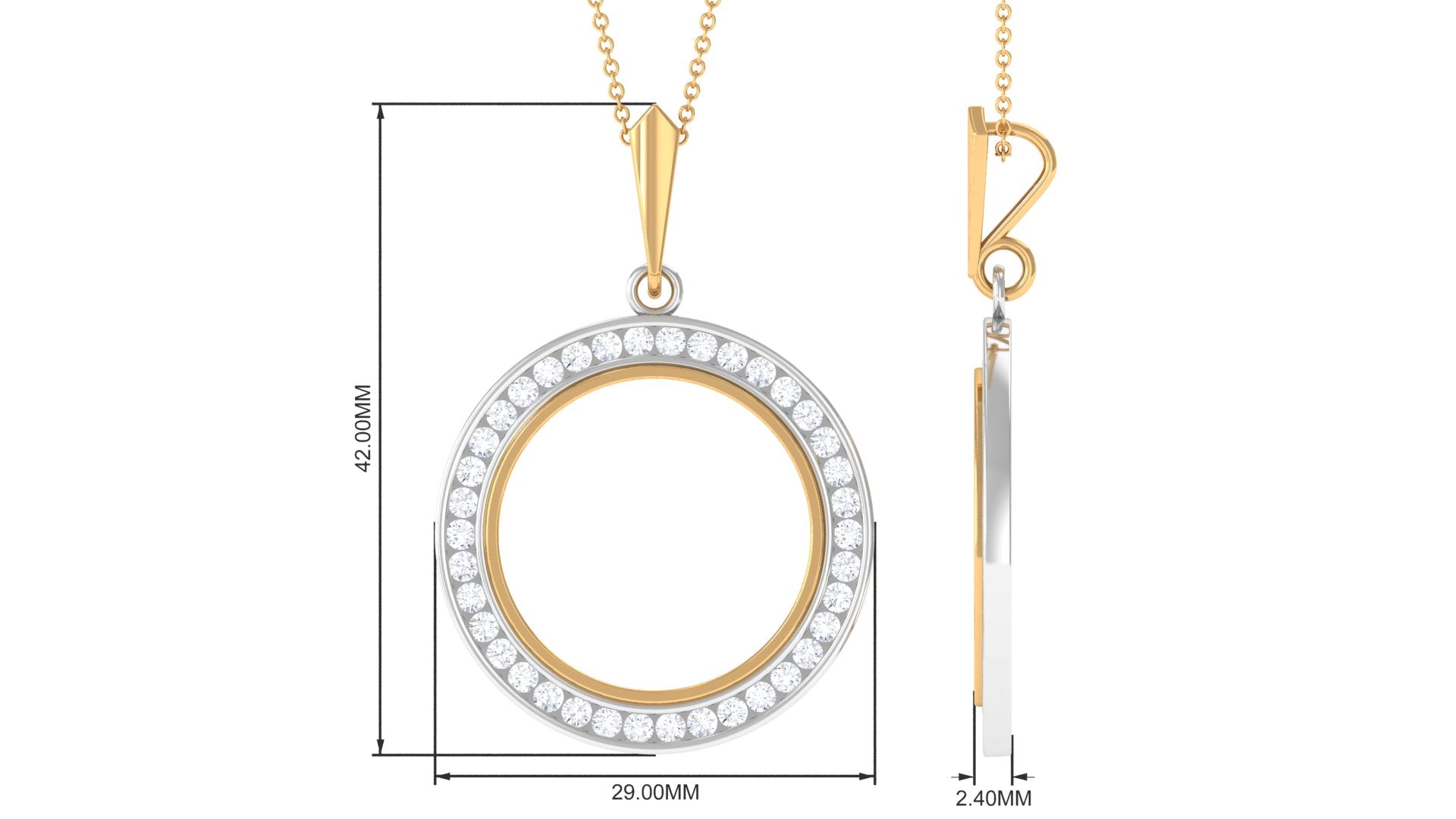 Certified Moissanite Eternity Pendant Necklace for Women