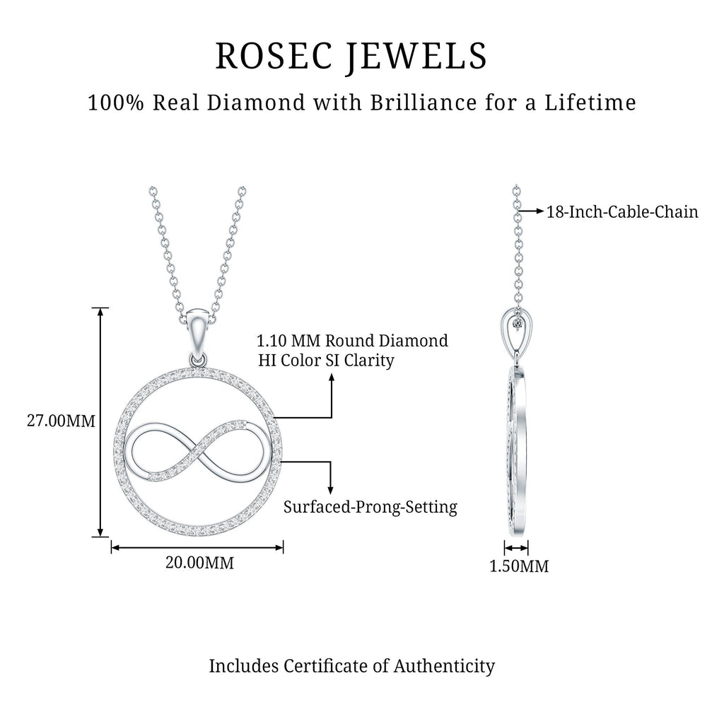 Diamonds Infinity Eternity Pendant Necklace