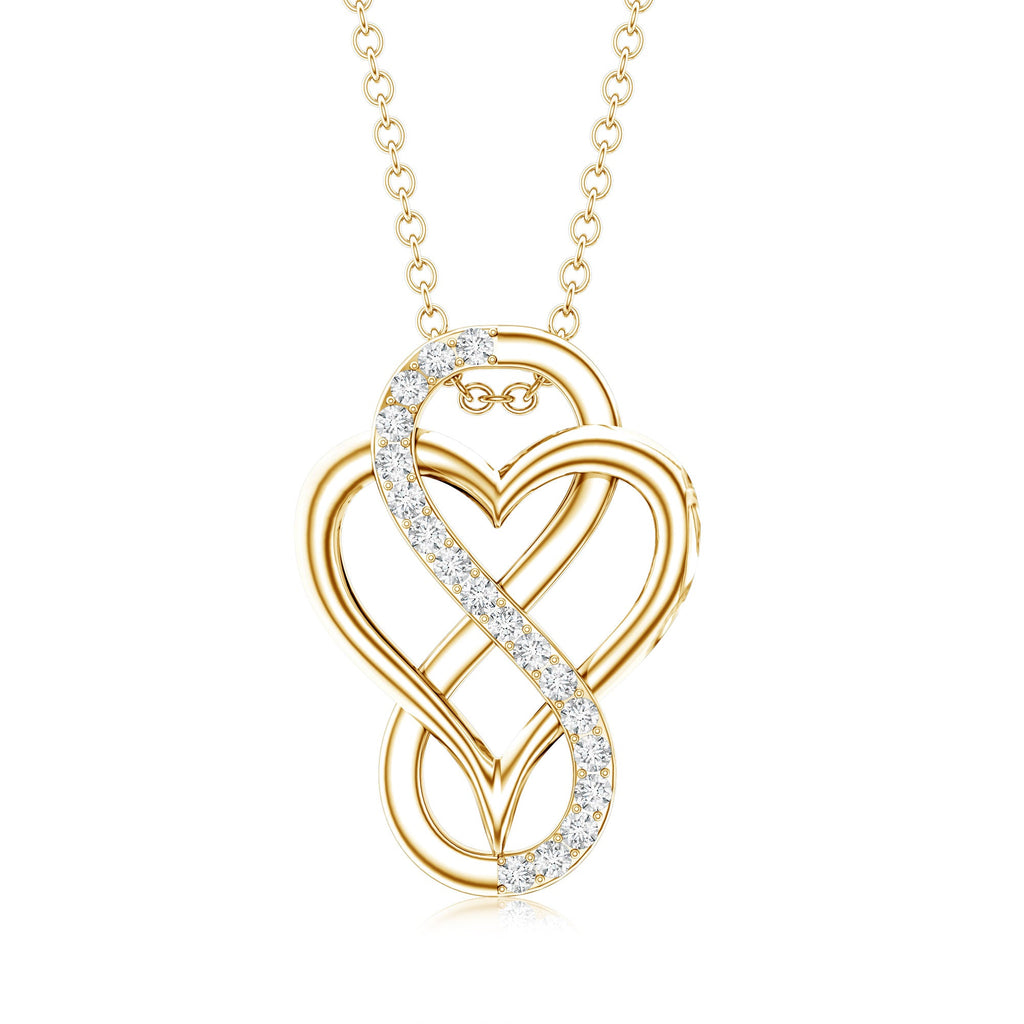 Brilliant Cut Diamond Infinity Heart Necklace for Women