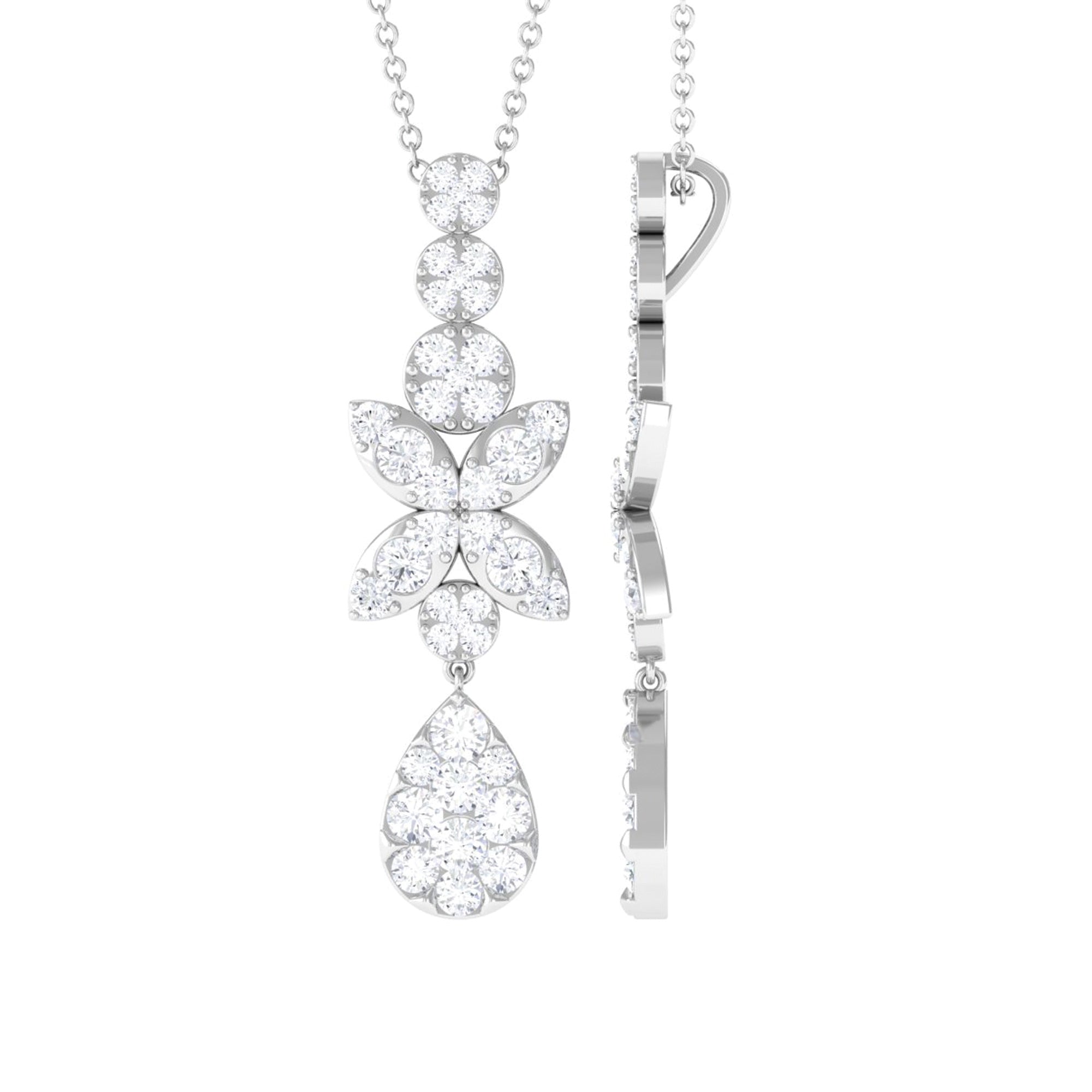 Certified Moissanite Dangle Pendant