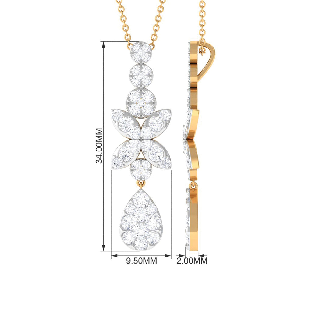 Certified Moissanite Dangle Pendant