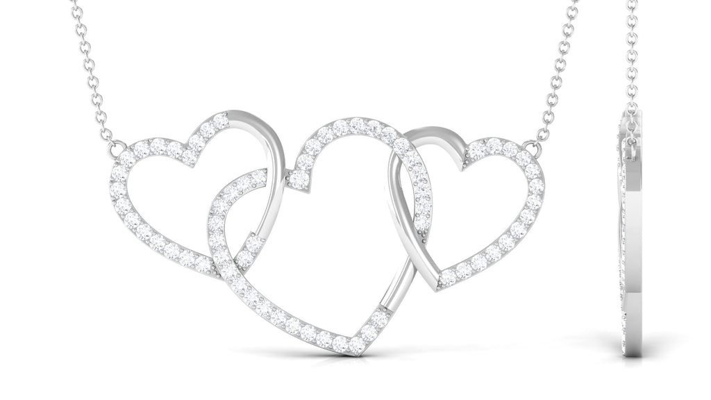 Certified Diamond Three Heart Necklace