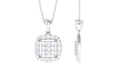 Round and Princess Cut Moissanite Pendant in Illusion Setting