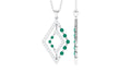 Real Emerald Designer Rhombus Pendant with Diamond