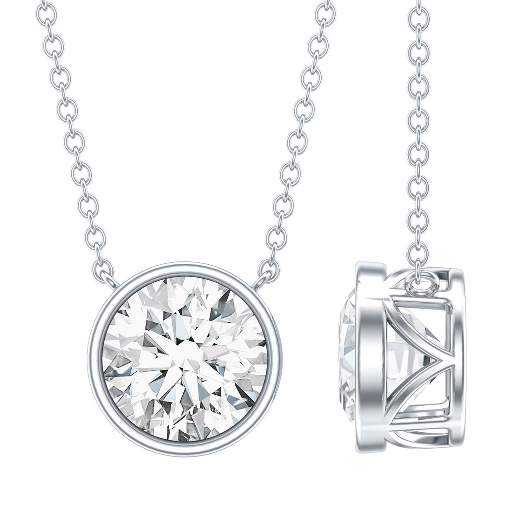 IGI Certified 3 Carat Lab Grown Diamond Solitaire Necklace for Women