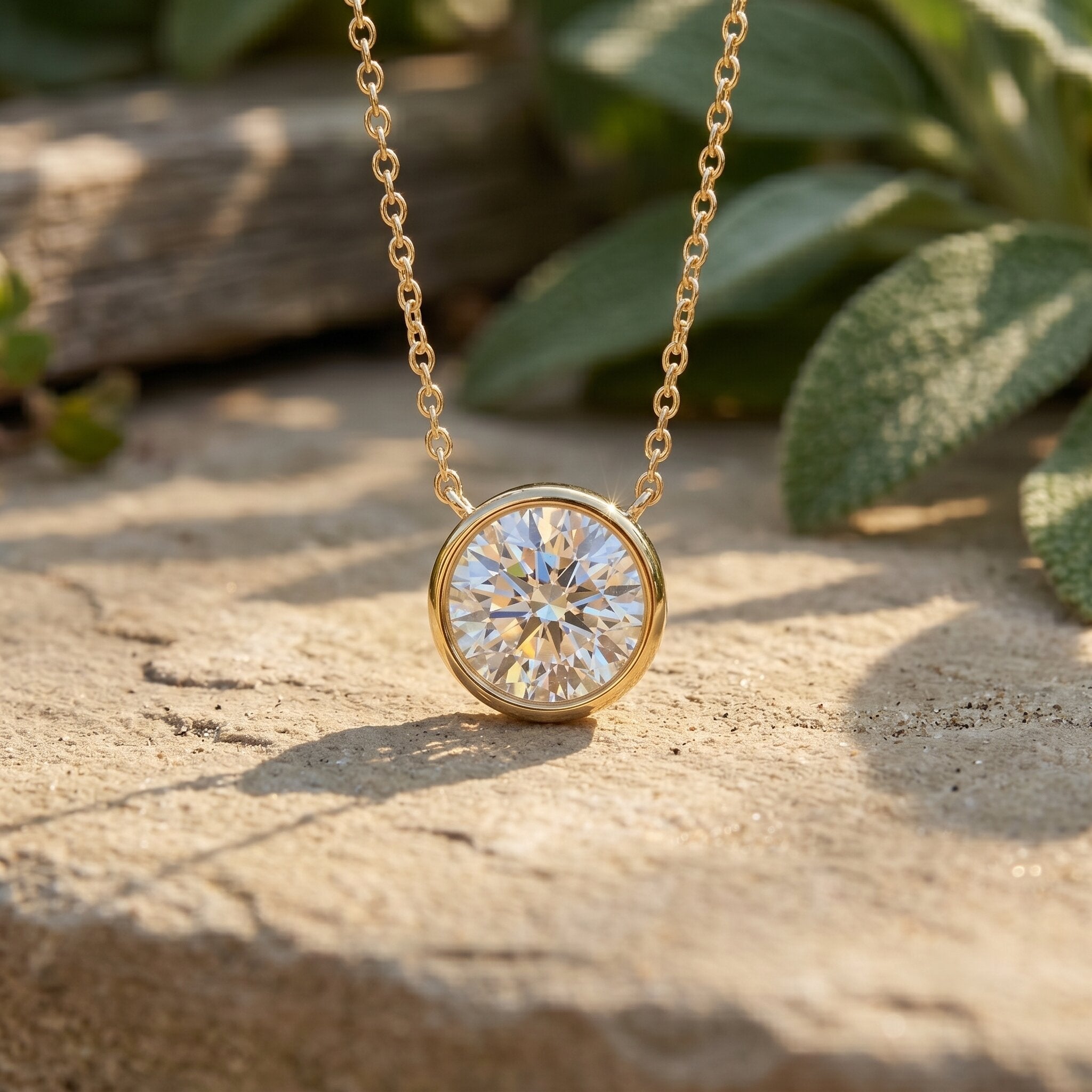 IGI Certified 3 Carat Lab Grown Diamond Solitaire Necklace for Women