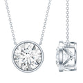 4 Carat Bezel Set Lab Grown Diamond Necklace with IGI Certificate
