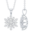 Certified Round Cut Moissanite Snowflakes Necklace for Women