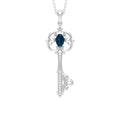 London Blue Topaz and Diamond Vintage Key Necklace