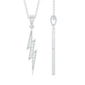 Natural Diamond Lightning Bolt Necklace for Her