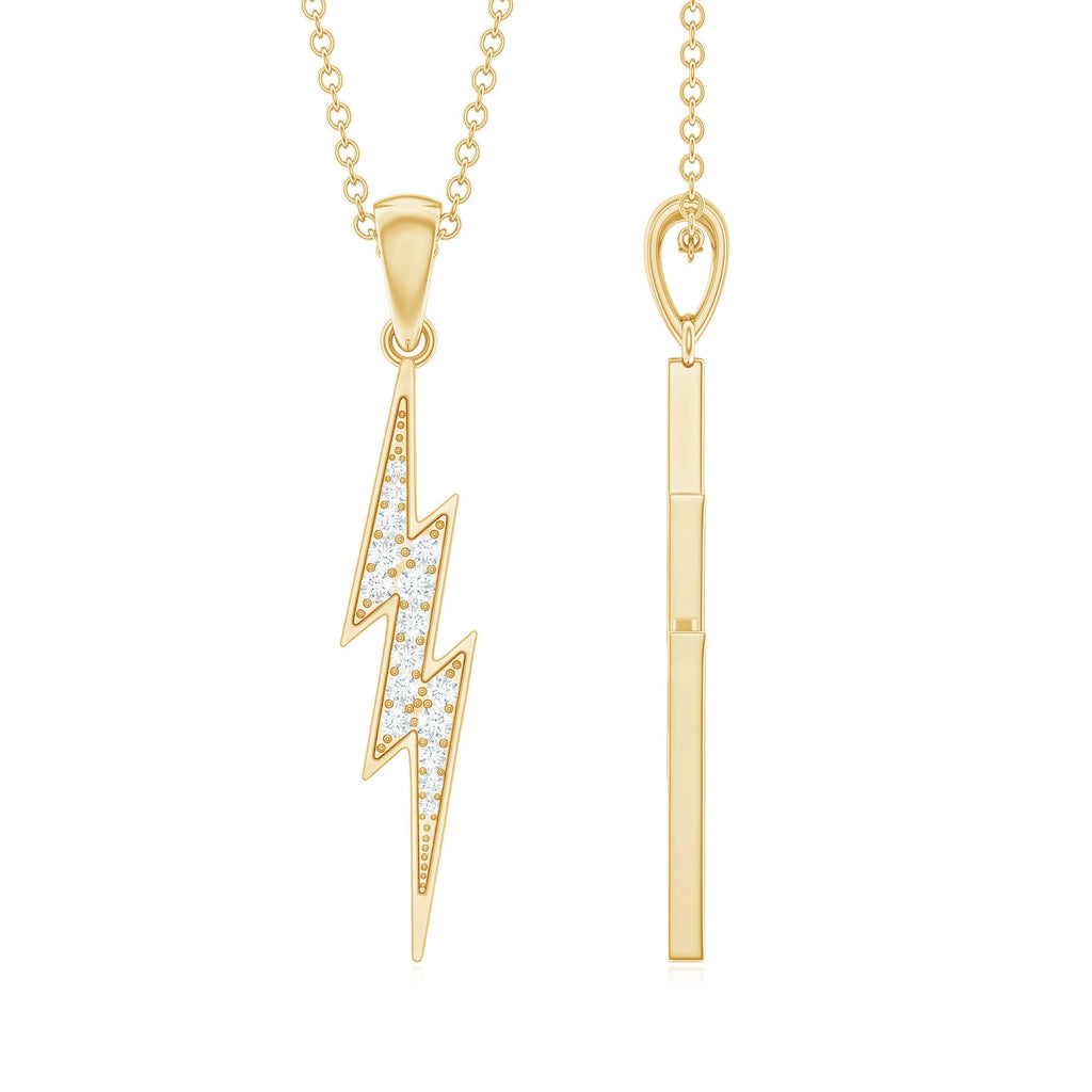 Natural Diamond Lightning Bolt Necklace for Her
