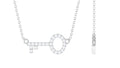 Natural Diamond Sideways Key Necklace