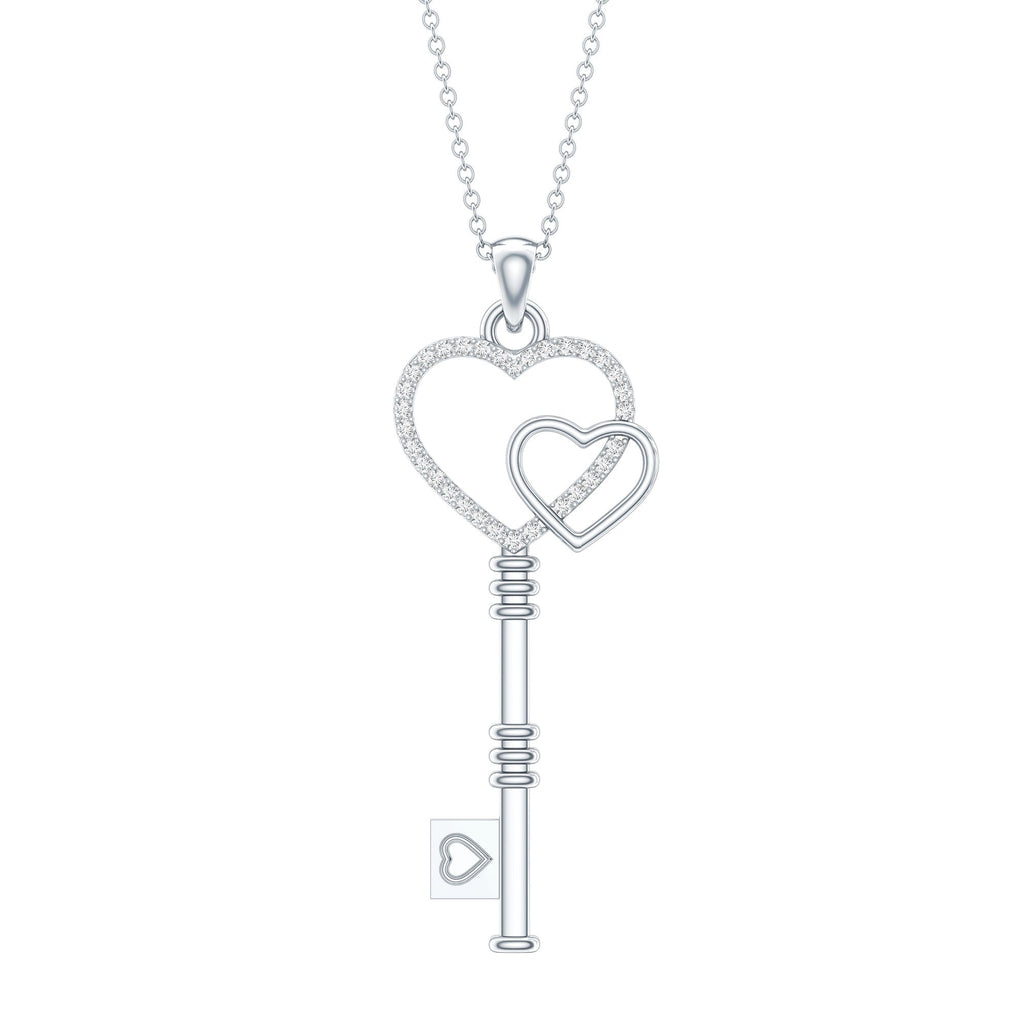 Diamond Key To My Heart Necklace for Women