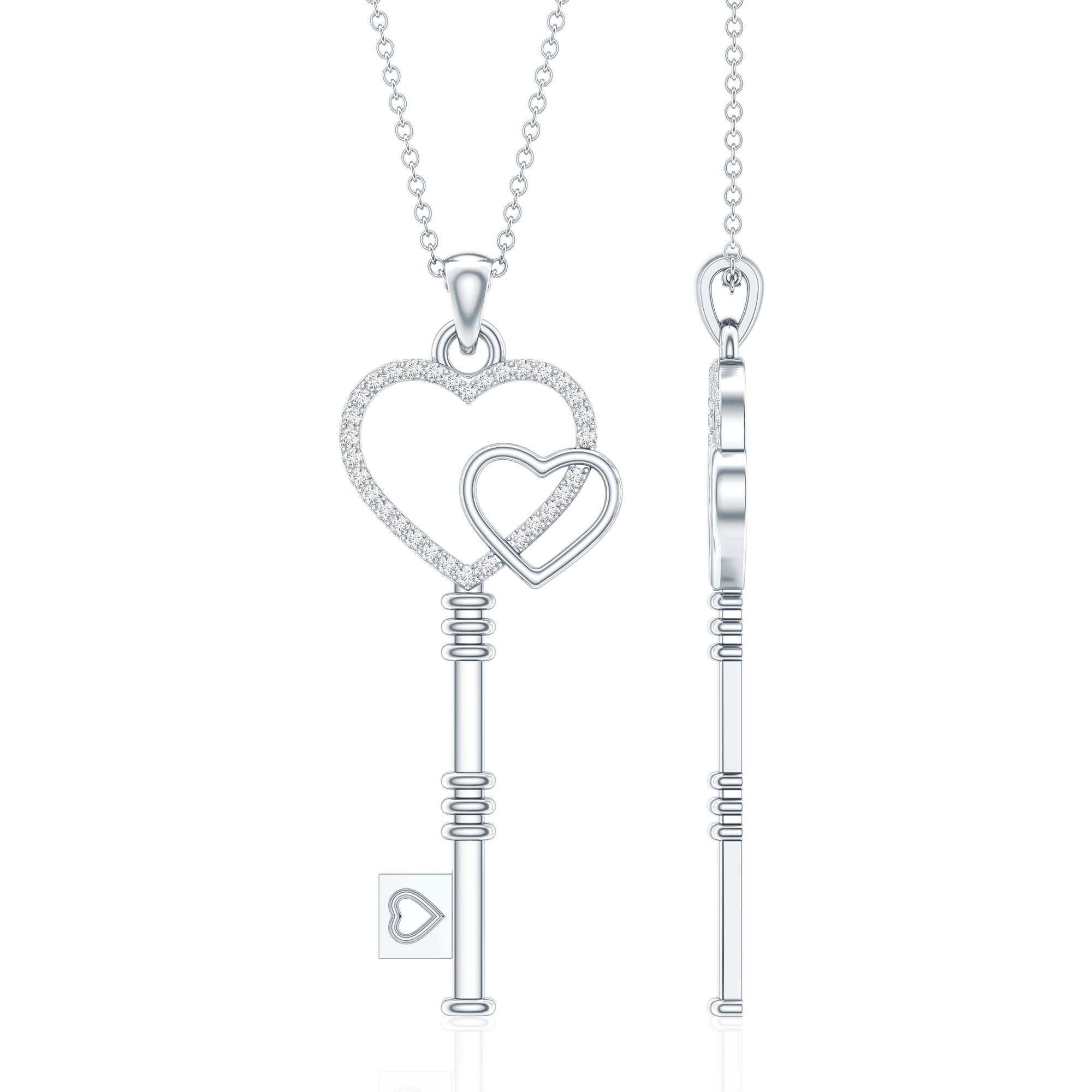 Diamond Key To My Heart Necklace for Women