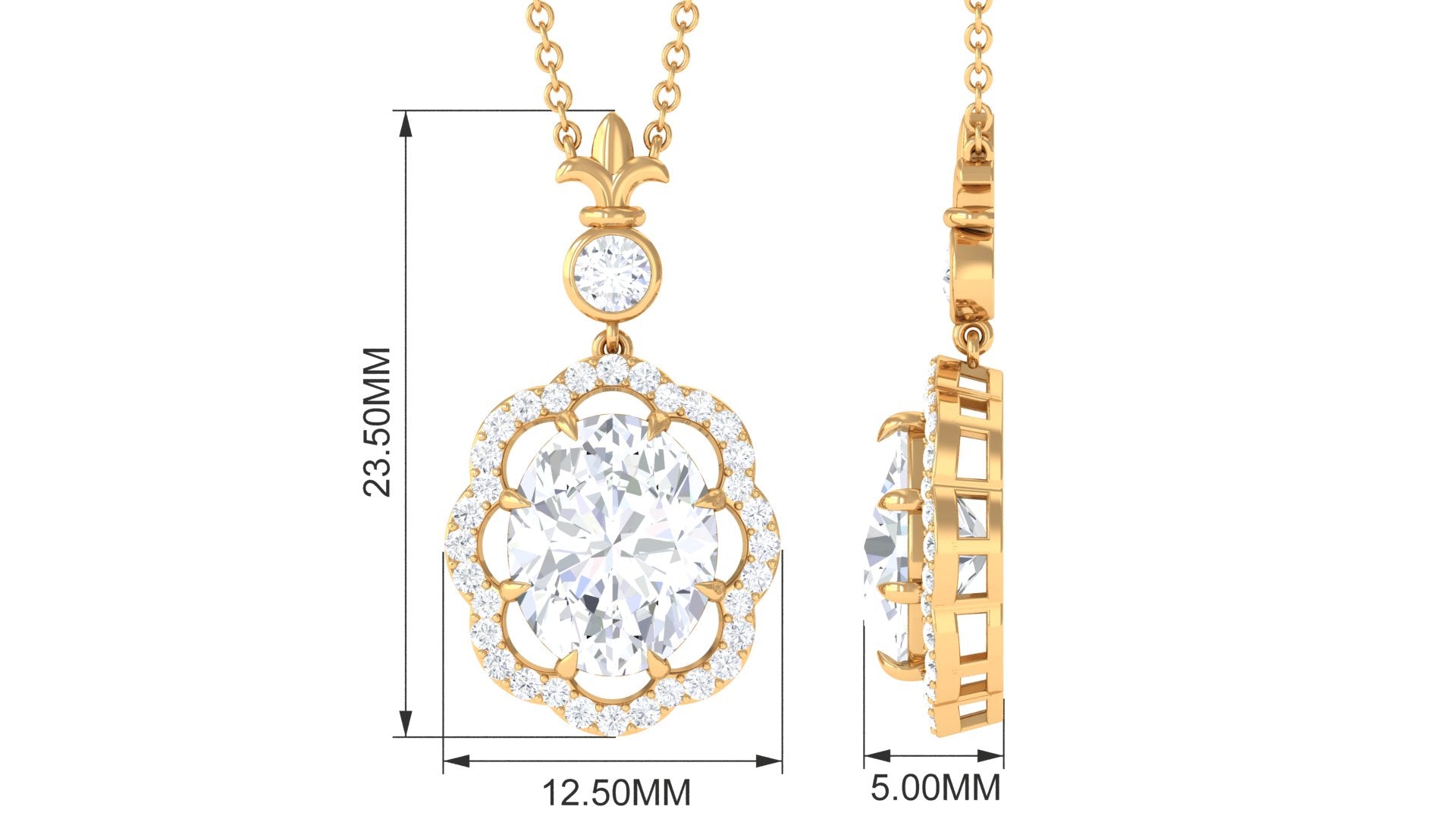 Certified 1.2 Carat Moissanite Statement Necklace for Women
