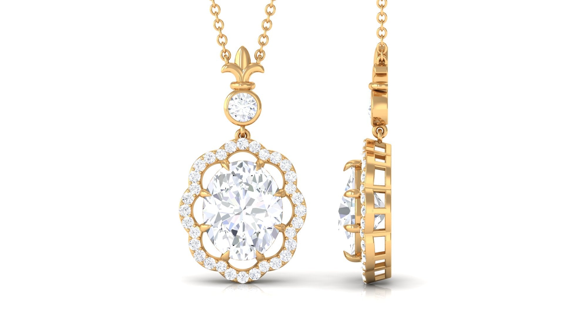 Certified 1.2 Carat Moissanite Statement Necklace for Women