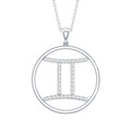 Certified Moissanite Gemini Zodiac Sign Pendant Necklace